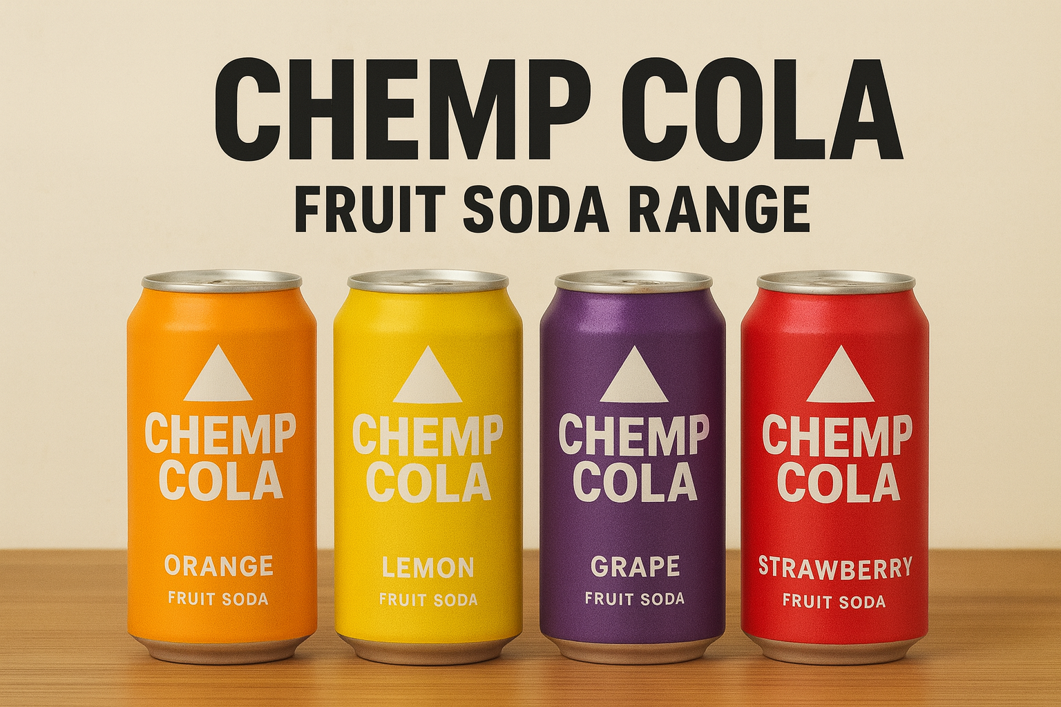 Chemp Cola Fruit Soda Range concept image